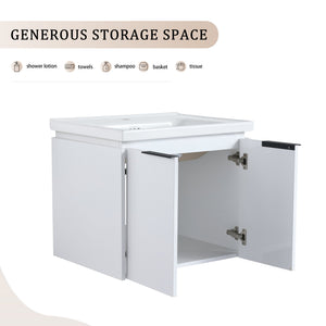 English Elm 48 Inch Soft Close Bathroom Vanity With Sink, Smart Storage & Modern Design For Small Spaces W999S00112