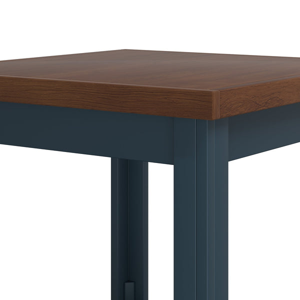 English Elm 24 24 Inch Side Table Blue Denim & Whiskey Two-Tone Farmhouse Accent End Table Fully Assembled Ready B108131554