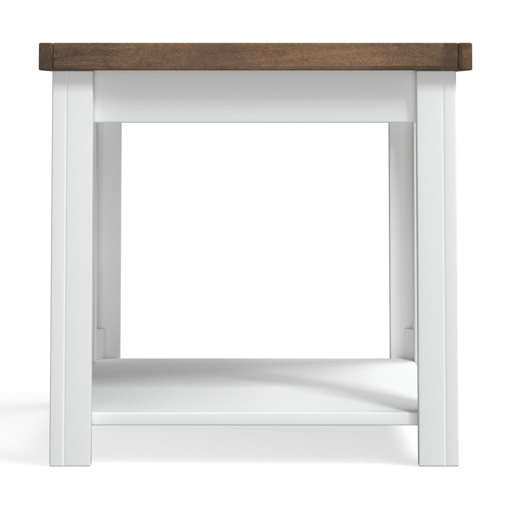 English Elm 24 inch Side Table Jasmine Whitewash & Barnwood Two-Tone End Table Fully Assembled Rustic Chic Decor B108131543
