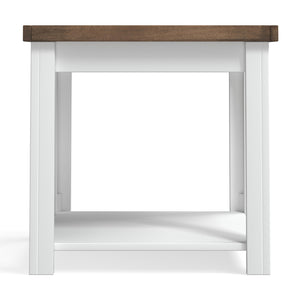 English Elm 24 inch Side Table Jasmine Whitewash & Barnwood Two-Tone End Table Fully Assembled Rustic Chic Decor B108131543