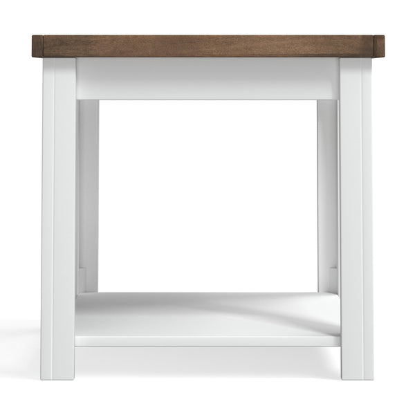 English Elm 24 inch Side Table Jasmine Whitewash & Barnwood Two-Tone End Table Fully Assembled Rustic Chic Decor B108131543
