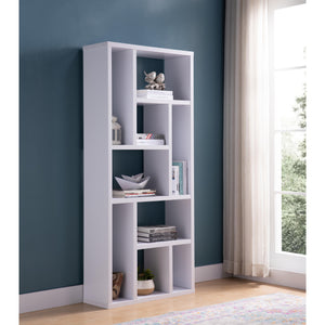 English Elm Contemporary 9-Shelf White Bookcase Display Cabinet — Versatile Horizontal or Vertical Home Decor Organizer"))); B107131405
