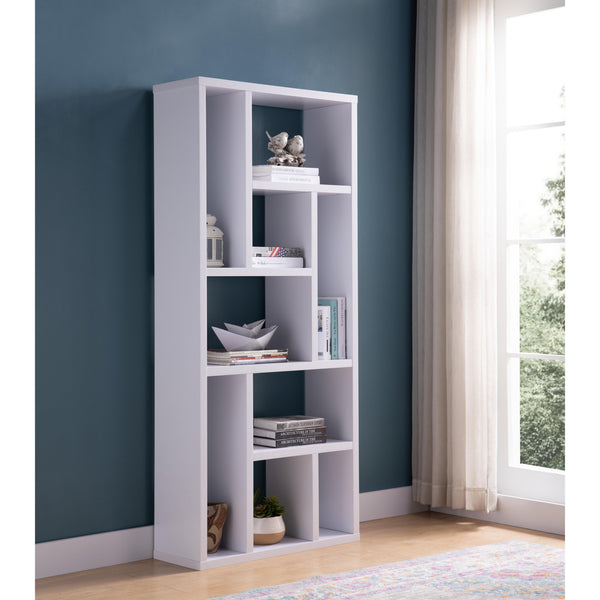 English Elm Contemporary 9-Shelf White Bookcase Display Cabinet — Versatile Horizontal or Vertical Home Decor Organizer"))); B107131405