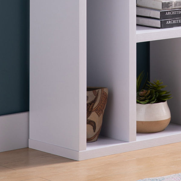 English Elm Contemporary 9-Shelf White Bookcase Display Cabinet — Versatile Horizontal or Vertical Home Decor Organizer"))); B107131405