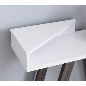 English Elm Contemporary Two-Toned Console Table - Stylish White & Grey Design With Two Shelves For Storage B107131390