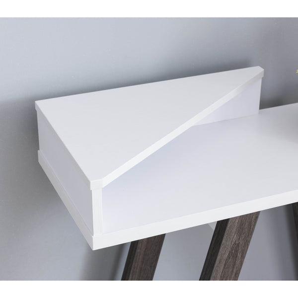 English Elm Contemporary Two-Toned Console Table - Stylish White & Grey Design With Two Shelves For Storage B107131390