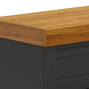 English Elm 48 inch Modern Farmhouse Fireplace Mantel with 28" Electric Insert, Two-Tone Black & Whiskey Charm B108131560