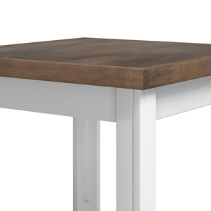 English Elm 24 inch Side Table Jasmine Whitewash & Barnwood Two-Tone End Table Fully Assembled Rustic Chic Decor B108131543