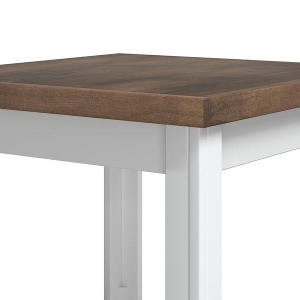 English Elm 24 inch Side Table Jasmine Whitewash & Barnwood Two-Tone End Table Fully Assembled Rustic Chic Decor B108131543