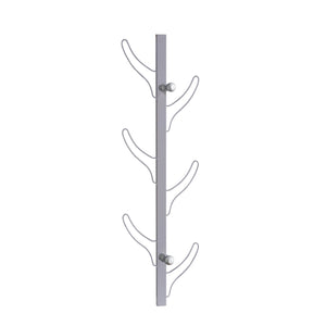 English Elm Vertical Metal Eight-Hook Coat Rack Wall Mount with Rounded Antlers, Dual-Prong Scarf Holders, Hardware Included Silver B107131422