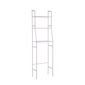 English Elm Three Tier Over-the-Toilet Storage Shelf White – Heavy-Duty Metal Etagere, 3 Slat Shelves, Sturdy Curved Design B107131419
