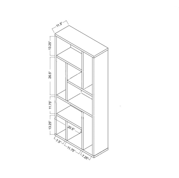 English Elm Contemporary 9-Shelf White Bookcase Display Cabinet — Versatile Horizontal or Vertical Home Decor Organizer"))); B107131405