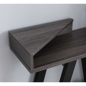 English Elm Contemporary Two-Toned Console Table With Angled Legs & Dual Shelves - Perfect For Modern Spaces B107131391