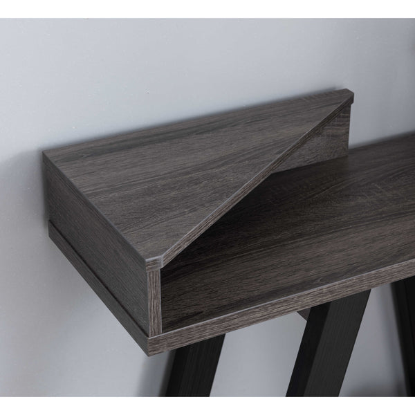 English Elm Contemporary Two-Toned Console Table With Angled Legs & Dual Shelves - Perfect For Modern Spaces B107131391
