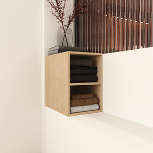 English Elm 12 Compact Wall Storage Shelf Unit with Adjustable Two-Tier Design, Eco Plywood, Water-Resistant Finish W999125014