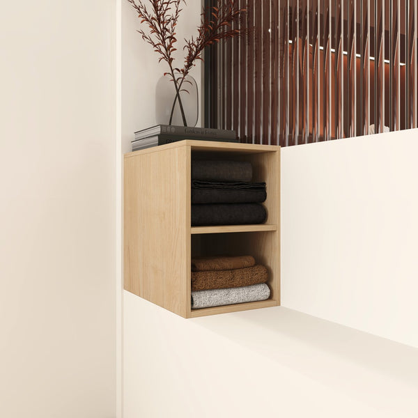 English Elm 12 Compact Wall Storage Shelf Unit with Adjustable Two-Tier Design, Eco Plywood, Water-Resistant Finish W999125014