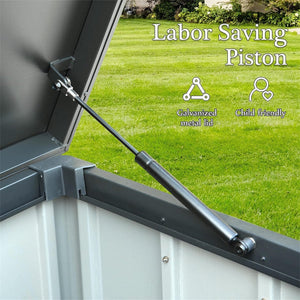 English Elm 120 Gallon Outdoor Storage Deck Box - Waterproof Steel Patio Bin with Rollers, Lockable, Durable Shade W1859131832