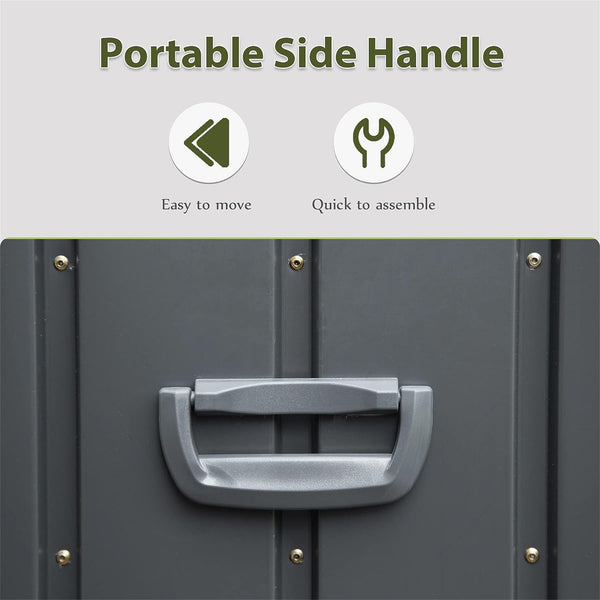 English Elm 120 Gallon Outdoor Storage Deck Box - Waterproof Steel Patio Bin with Rollers, Lockable, Durable Shade W1859131832