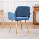 Hearth and Haven Velet Upholstered Side Dining Chair with Metal Leg(Blue Velet+Beech Wooden Printing Leg), Kd Backrest W490131695