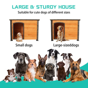 English Elm 45"dog Solid Wood Outdoor Kennel Elevated Weatherproof Shelter for Large Breeds W1431122046