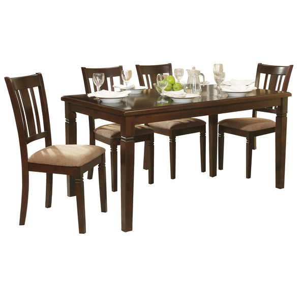 English Elm Transitional Devlin Dining Chairs 2pc Set - Oak Veneer Espresso Frame, Neutral Fabric Seats, Notch Accent B011131721