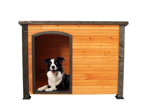 English Elm 45"dog Solid Wood Outdoor Kennel Elevated Weatherproof Shelter for Large Breeds W1431122046
