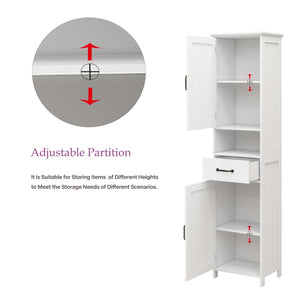 English Elm Double Door Slim Floor Cabinet Carved Detail Mdf Build for Bathroom or Entryway W28263146