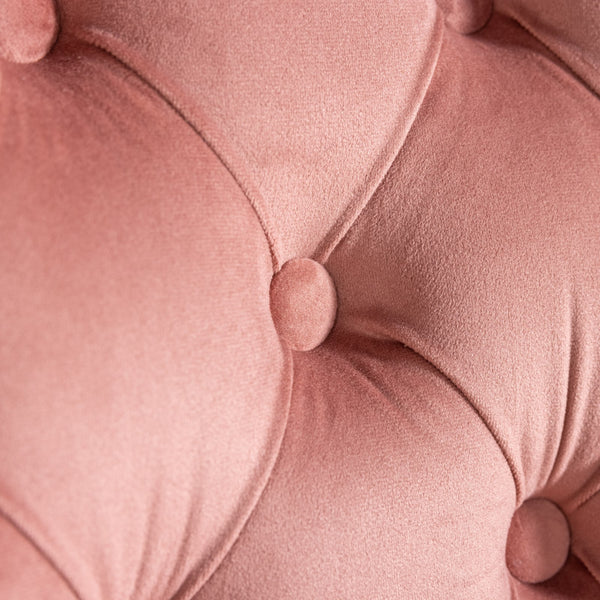 English Elm A&A Velvet Tufted Office Chair with Gold Metal Base — Plush Spring Cushion, Wide Seat Comfort, Swivel Adjustable Pink W1143124785