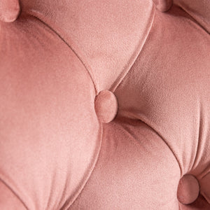 English Elm A&A Velvet Tufted Office Chair with Gold Metal Base — Plush Wide Seat, Hand-Pulled Buttons, Swivel Comfort Pink W1143124785