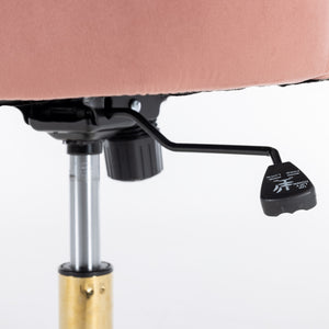 English Elm A&A Velvet Tufted Office Chair with Gold Metal Base — Plush Spring Cushion, Wide Seat Comfort, Swivel Adjustable Pink W1143124785