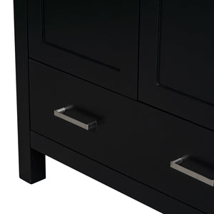 English Elm 30" Black Bathroom Vanity with Undermount Sink, Solid Wood Frame, Soft-Close Doors & Drawer Organizer WF324043AAB