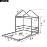 Hearth and Haven Wood Full Size House Bed with Guardrail WF309373AAE