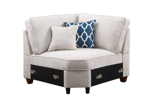 English Elm Replacement L-shape Sectional Sofa with Ottoman Usb Console and Toss Pillows Included B102132669