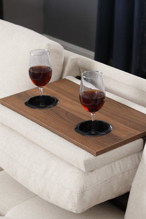 English Elm Alger Linen-Blend 98" Left-Facing Sofa & Chaise with Storage Ottoman, Tufted Back & Nailhead Trim Beige B102S00052