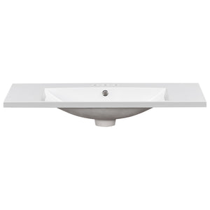 English Elm 36" Resin Bathroom Vanity Top Single Basin Sink in White, 3-Hole 4" Faucet Ready, Durable Smooth Finish WF316528AAK