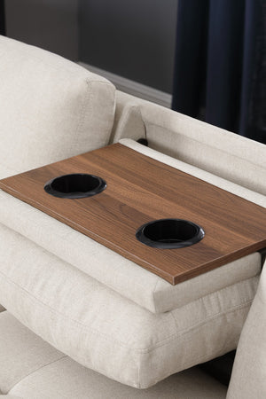 English Elm Alger Linen-Blend 98" Left-Facing Sofa & Chaise with Storage Ottoman, Tufted Back & Nailhead Trim Beige B102S00052