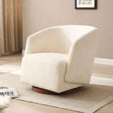 English Elm Swivel Accent Chair Armchair Round Barrel Chair For Living Room Bedroom