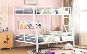 English Elm Full Xl Over Queen Iron Bunk Bed Convertible Metal Frame for Shared Kids Rooms LT000248AAK