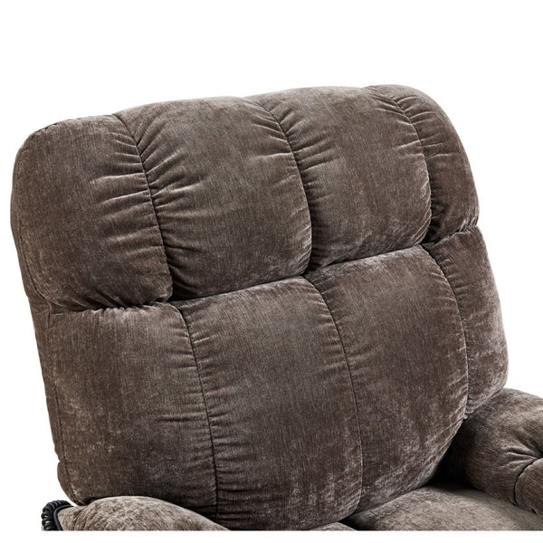 English Elm Liyasi Zero Gravity Power Recliner Eco Leather Massage Lumbar Heat Usb Charging Brown W820S00074