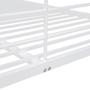 English Elm Full Xl Over Queen Iron Bunk Bed Convertible Metal Frame for Shared Kids Rooms LT000248AAK