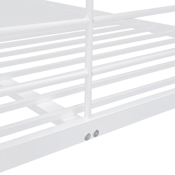English Elm Full Xl Over Queen Iron Bunk Bed Convertible Metal Frame for Shared Kids Rooms LT000248AAK