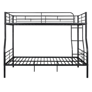 English Elm Full Xl Over Queen Iron Bunk Bed Convertible Metal Frame for Shared Kids Rooms Black LT000248AAB