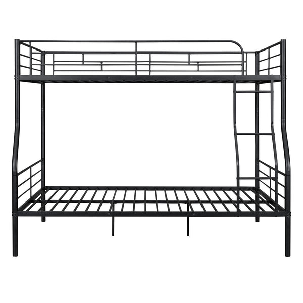 English Elm Full Xl Over Queen Iron Bunk Bed Convertible Metal Frame for Shared Kids Rooms Black LT000248AAB