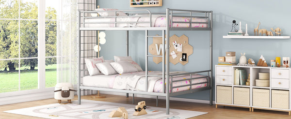 English Elm Full Over Metal Bunk Bed Convertible Iron Frame for Kids and Guest Rooms MF310408AAN