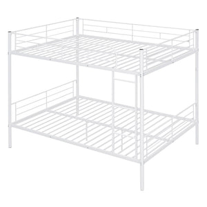 English Elm Full Over Metal Bunk Bed Convertible Iron Frame for Kids and Guest Rooms White MF310408AAK