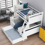 Hearth and Haven Yearning Full over Twin Bunk Bed with Ladder and Trundle, White GX000208AAK