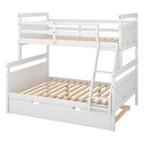 Hearth and Haven Yearning Full over Twin Bunk Bed with Ladder and Trundle, White GX000208AAK