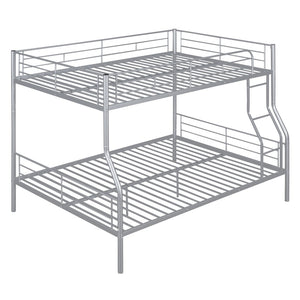 English Elm Full Xl Over Queen Iron Bunk Bed Convertible Metal Frame for Shared Kids Rooms Silver LT000248AAN