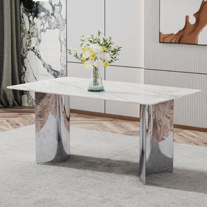 English Elm Only Polished Stainless Steel Curved Table Leg Sturdy Modern Furniture Support W1151119536