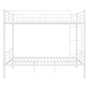 English Elm Full Over Metal Bunk Bed Convertible Iron Frame for Kids and Guest Rooms White MF310408AAK